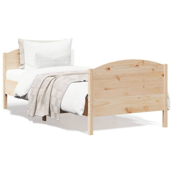 vidaXL Massivholzbett mit Kopfteil 90x190 cm Kiefer, 842570