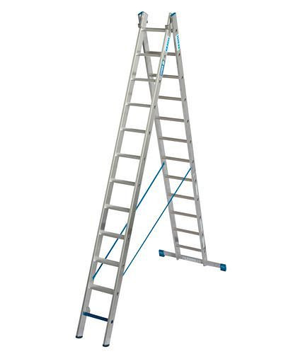 Krause Mehrzweckleiter gemäß TRBS 2121, Aluminium, 2 x 12 Sprossen/Stufen, 270893