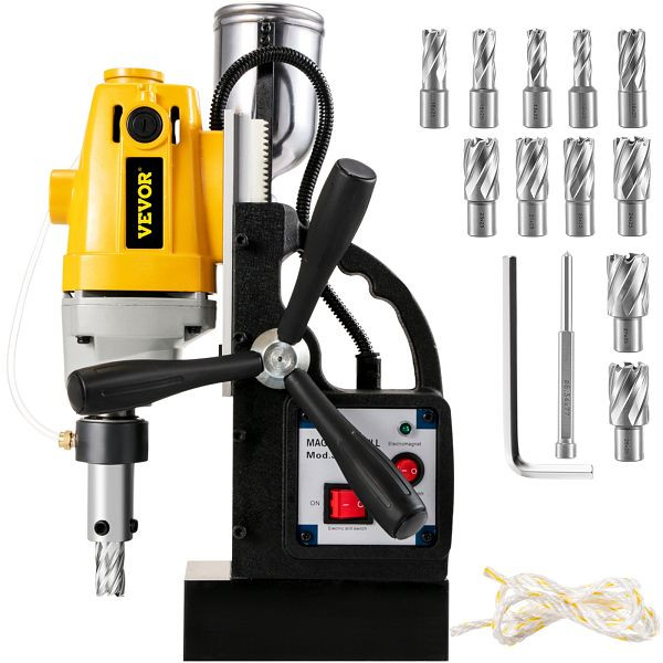 VEVOR Sdt MD40 Magnetbohrmaschine mit 13 Stück 1 Zoll HSS-Ringschneider Set, MD40CLZJZT11JT001V2