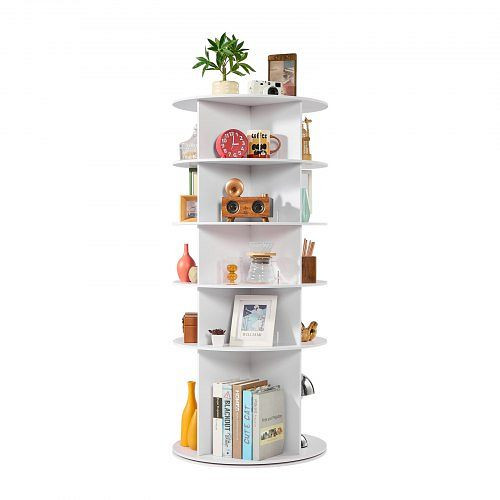 VEVOR Schuhregal 20 Paar (5-stöckig) 360° drehbar, platzsparend, für Schlafzimmer Wohnzimmer Eingangsbereich, Weiß 598x598x1350 mm, XZXJEKWDZ5CS2TKI8001V0