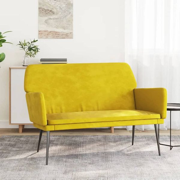 vidaXL Sitzbank Gelb 108x79x79 cm Samt, 351388, 8720845675943
