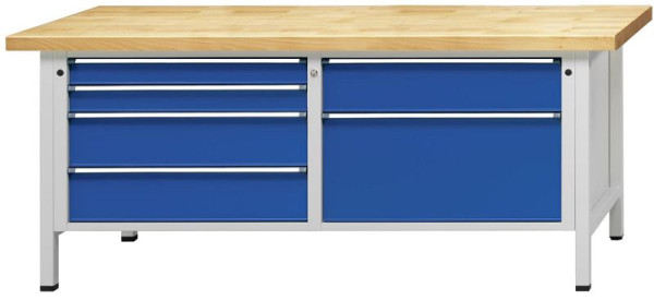 ANKE Werkbänke Kastenwerkbank, Modell 216 VX, 2000 x 800 x 890 mm, RAL 7035/5010, BMP 40 mm, 330.049