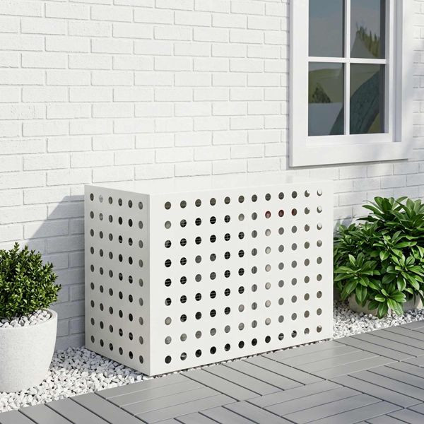vidaXL Klimaanlagenabdeckung Weiß 100 x 50 x 70 cm Stahl, 8014130