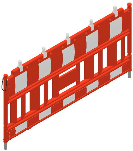 Schake Euro2-Schrankenzaun Typ Nox orange, mit Lampenadapter, rot / weiß, 33420KA-O