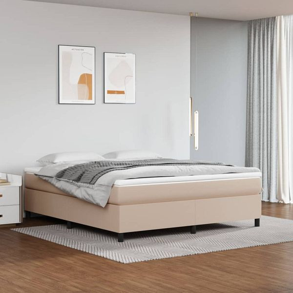 vidaXL Bettgestell Cappuccino-Braun 160x200 cm Kunstleder, 3121058