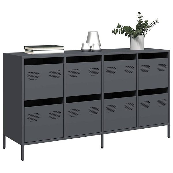 vidaXL Sideboard Anthrazit 135x39x73,5 cm Kaltgewalzter Stahl, 3307169