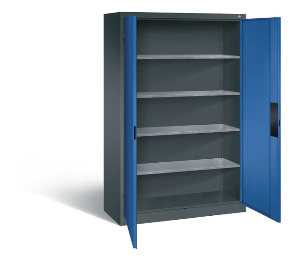 C+P Werkzeugschrank Acurado, H1950xB1200xT500mm, Farbe: Anthrazitgrau / Enzianblau, Muldengriff, 8931-052 S10343