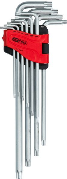 KS Tools Fünfstern-Winkelstiftschlüssel-Satz, Bohrung, lang, 10-teilig, 151.2482