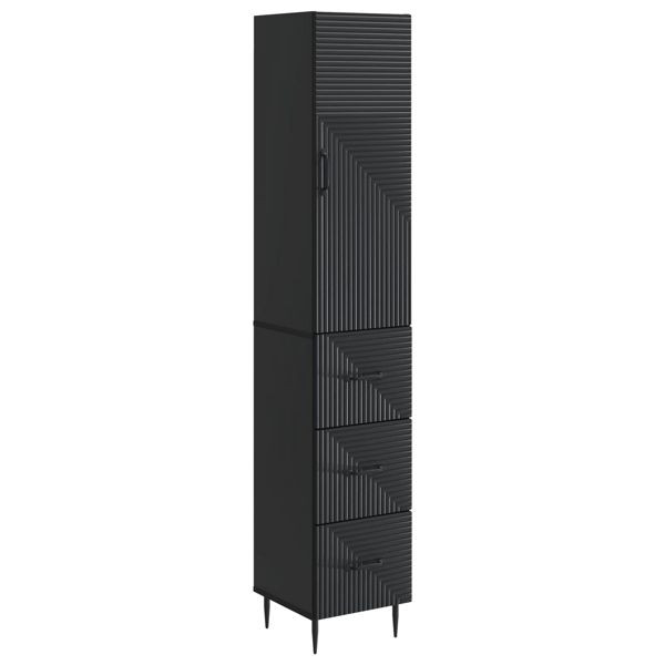 vidaXL Schrankset 2-teilig Schwarz 33 x 34,5 x 90 cm Holzwerkstoff, 3416647
