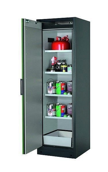 asecos Sicherheitsschrank Q-CLASSIC-90, Q90.195.060 in resedagrün RAL 6011 mit 4x Fachboden (Stahlblech), 30072-048-30079