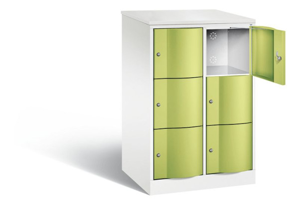 C+P XL-Schließfachschrank Resisto, H1255xB772xT640mm, Farbe: Verkehrsweiß / Viridingrün, 8573-273 S10146