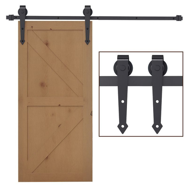 HOMCOM Gleitschienen-Bausatz für Schiebetüren, Metall, 2 m, max. 100 kg Belastbarkeit, Braun, B81-005