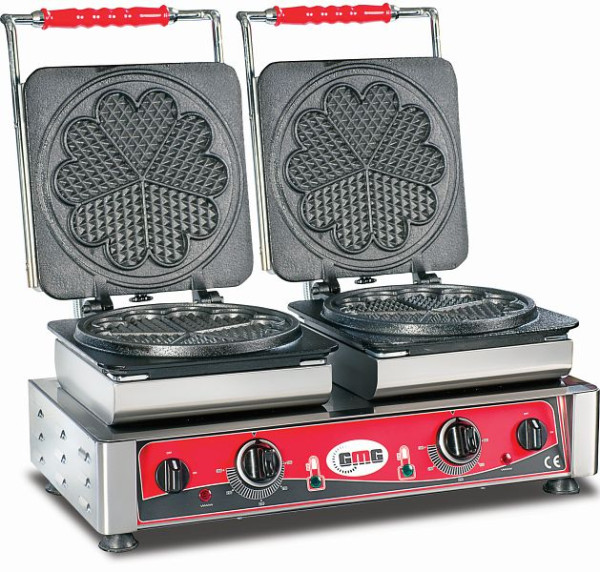 GMG Waffeleisen Amore-L, 2x (Ø 21m), wechselbare Backplatte sehr einfach Montage, 50° bis 300°C, leichte Reinigung, WE-21L