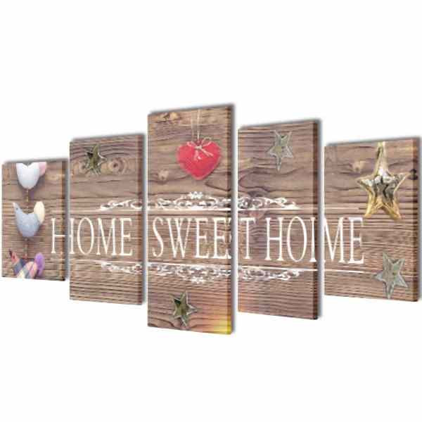 vidaXL Bilder Dekoration Set Home Sweet Home 200 x 100 cm, 241593