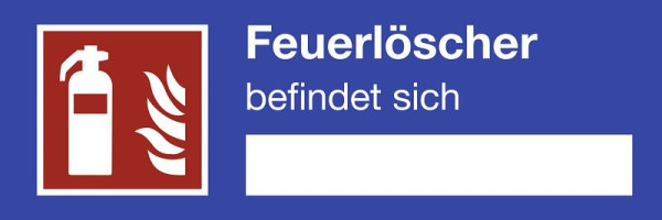 Moedel Hinweisschild für einen Feuerlöscher ISO 7010, Folie, 120x40 mm, 52729