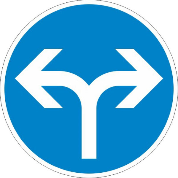 Stein HGS Vorgeschriebene Fahrtrichtung links oder rechts Nr. 214-30, 750 mm, RA2, Flachform 2 mm, 214-30-321