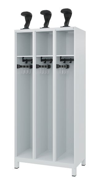 C+P Feuerwehrspind Evolo, Modell EXPERT, 3 Abteile, H1850B900T500 mm, Lichtgrau, 0491015-30 S10006