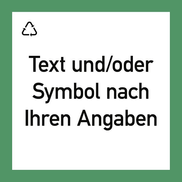 Moedel Wertstoffkennzeichen - Text nach Ihren Angaben, Folie, 300x300 mm, 56026