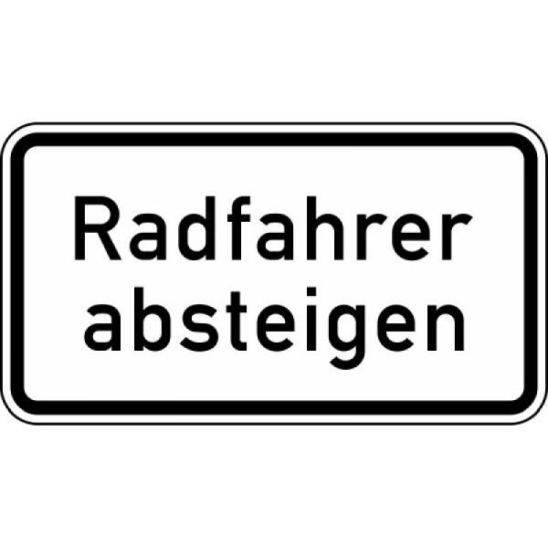 Stein HGS Radfahrer absteigen Nr. 1012-32, 600 x 330 mm, Flachform 2 mm, RA1, 1012-32-211