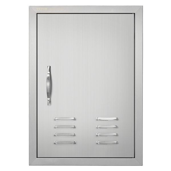 VEVOR Grill-Zugangstür, 610 x 431 mm, Einzeln, Vertikale Wandtür mit Griff, Lüftungsschlitzen und Haken, für Grillinsel, Grillstation, DMMBSCJMYS174SL0UV0