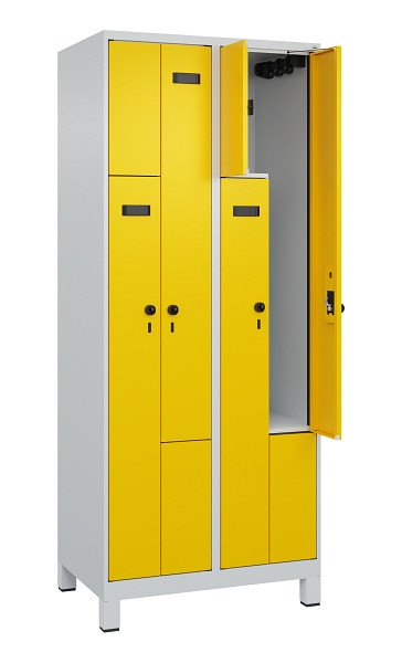 C+P Z-Spind Evolo PLUS, Füße, 4 Fächer, 1950x800x500mm, 7035/1023, Drehriegel, 049013-224 S10003