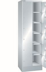 LISTA Fächerschrank (BxTxH) 610x500x1995mm 2x6 Fächer Farbe: Lichtgrau, Zylinderschloss, 11.511.020