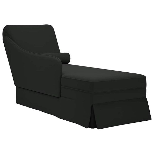 vidaXL Chaiselongue mit Nackenrolle und Rechter Armlehne Schwarz Samt, 4009787