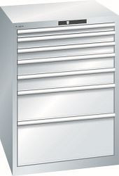 LISTA Schubladenschrank 36x36E (BxTxH) 717x725x1000mm KEY Lock, 7 Schubladen, Farbe: Lichtgrau, Fronthöhe: 50 - 300mm, 14.416.020