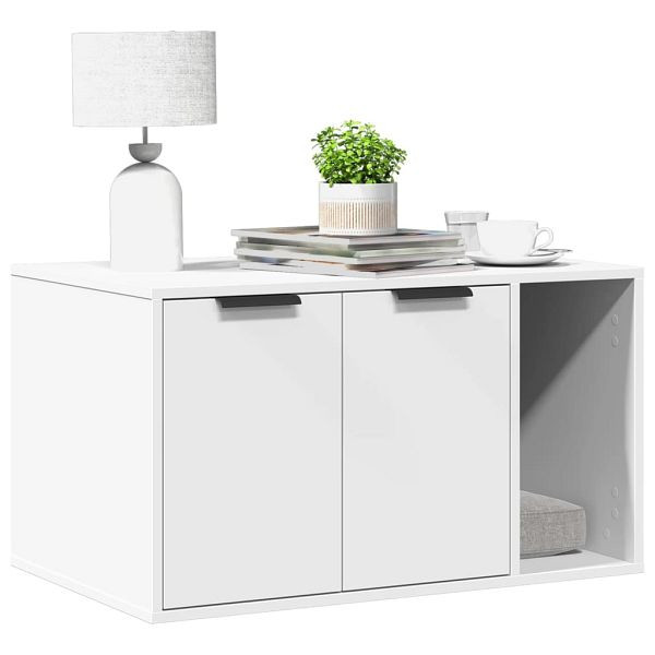 vidaXL Katzenklo Weiß 80x50x45 cm Holzwerkstoff, 857733