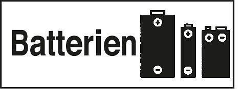 DENIOS Selbstklebeetiketten Wertstoffsammlung "Batterien", VE: 10 Stück, 116018