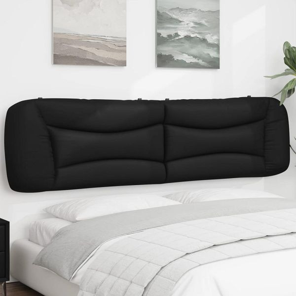 vidaXL Kopfteil-Kissen Schwarz 200 cm Kunstleder, 374623