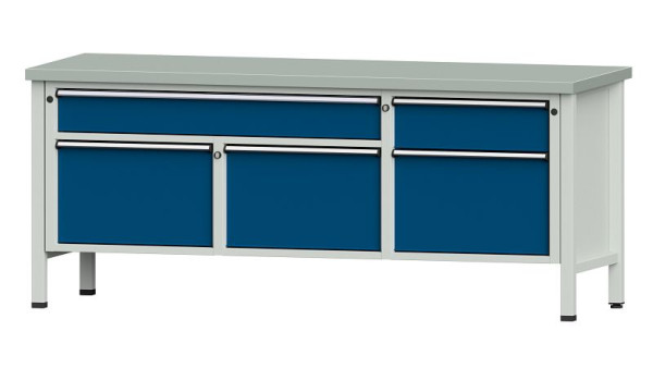 ANKE Werkbänke Kastenwerkbank, Modell 280 V, 2000 x 700 x 840 mm, RAL 7035/5010, ZBP 40 mm, 304.512