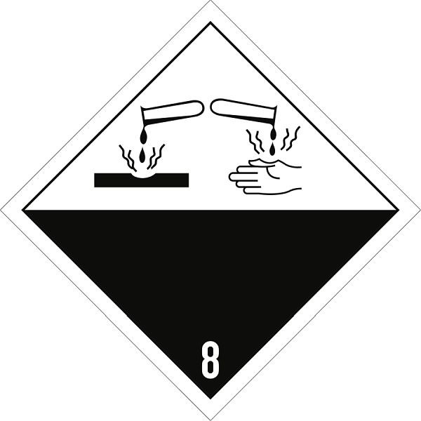 Moedel Gefahrzettel Klasse 8, Folie, 250x250 mm, 66089, 4060081030132