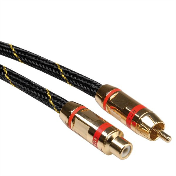 ROLINE GOLD Cinch-Verlängerungskabel simplex Stecker / Buchse, rot, 10 m, 11.09.4294