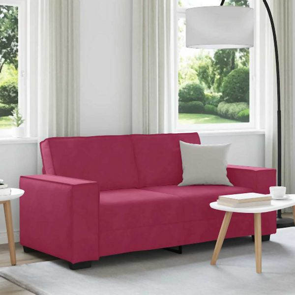 vidaXL 2-Sitzer-Sofa Weinrot 140 cm Abmessung Samt, 4105024