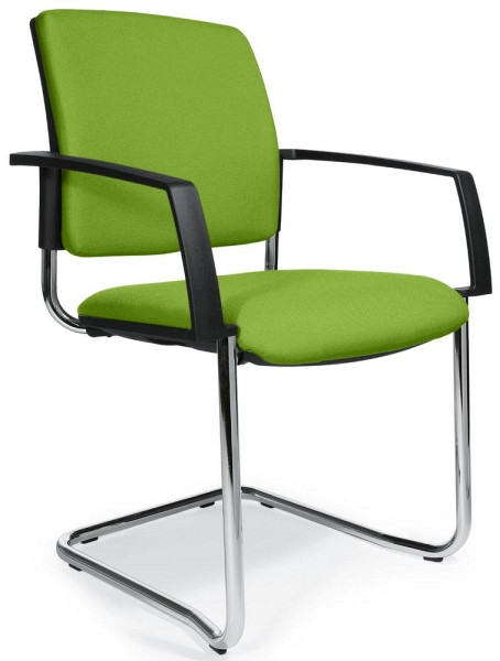 Deskin Besucherstuhl VALERA S, Apfelgrün, 630 x 630 x 940 mm, Gestell: Verchromt, Sitz und Rücken mit Polster, VE: 2 Stück, 279004