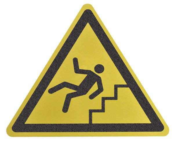 Moravia m2-Antirutschbelag, Bodenmarkierer Verformbar, "Vorsicht Treppe", Dreieck 600 mm, 327597