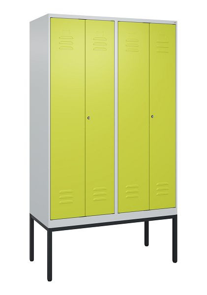 C+P Umkleidespind Classic PLUS SW, Gestell, 4 Abteile, 2120x1200x500mm, 7035/0024, Zylinderschlösser, 0800327-40 S10025