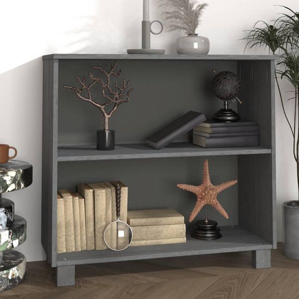 vidaXL Sideboard HAMAR Dunkelgrau 85x35x80 cm Massivholz Kiefer, 340502
