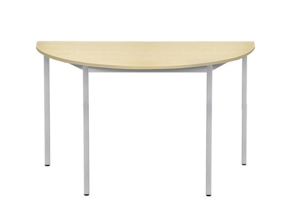 Bisley MULTI Desking Mehrzwecktisch, halbrund 19 mm, Dekor MP ahorn, Gestell aluminium, H 740 x B 1400 x T 700 mm, MTH1407MP300