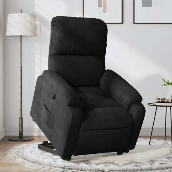 vidaXL Relaxsessel mit Aufstehhilfe Schwarz Mikrofasergewebe, 3204932
