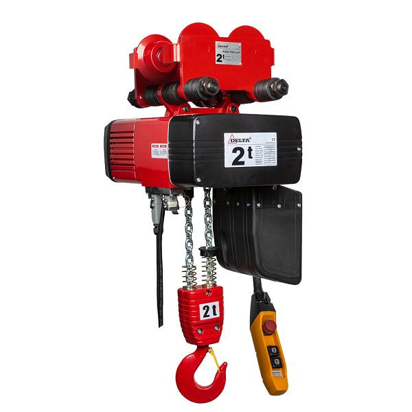 DELTA Premium Elektrischer Kettenzug Typ DEH mit Handfahrwerk 400V, 4/1m/min 2-Strang, 2t mit 3m Hubhöhe, DH.0.DEY.02003.03