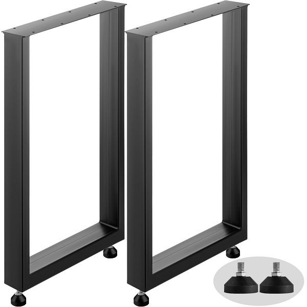 VEVOR Tischgestell Tischuntergestell 60x72cm Tischkufen Tischbein Stahl Schwarz, VE: 2 Stück, ZTHS600X720MM0001V0