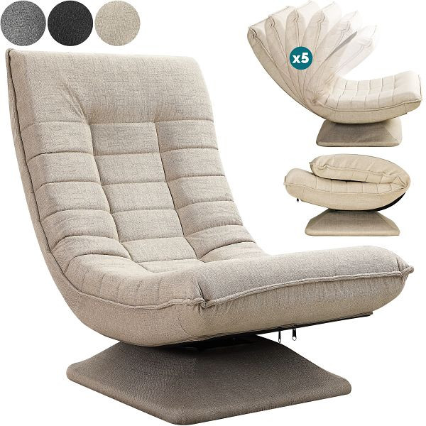 casaria Relaxsessel Aberdeen Creme Stoff, 109637, 4251779130337