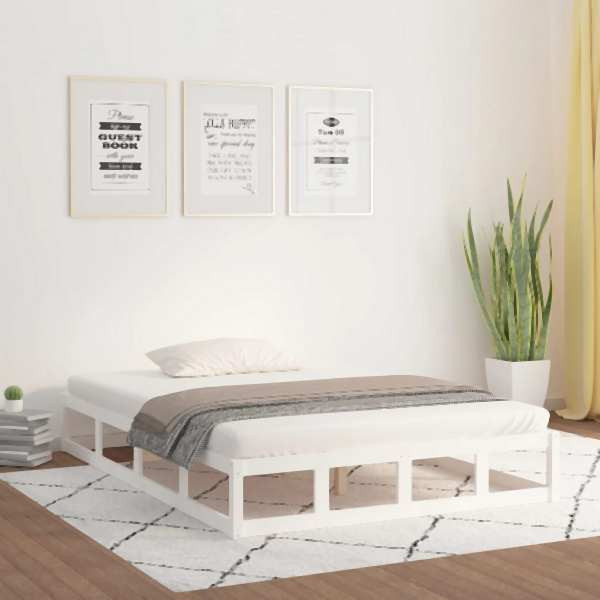 vidaXL Massivholzbett Weiß 120x190 cm, 820832, 8720287137207