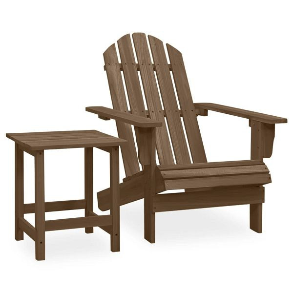 vidaXL Adirondack-Gartenstuhl mit Tisch Massivholz Tanne Braun, 315921