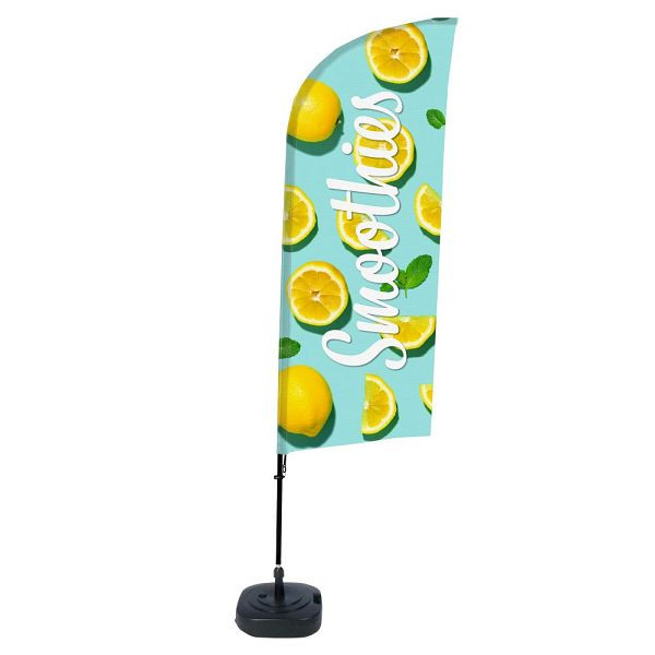 Showdown Displays Beachflag Alu Wind Komplett-Set Smoothies Zitrone ECO, BFAW310-WT21-I76ECO