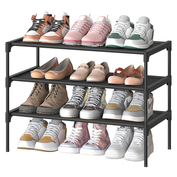 SONGMICS Schuhregal, Tintenschwarz, 62,3x29,7x53,5 cm, LSH023BH01