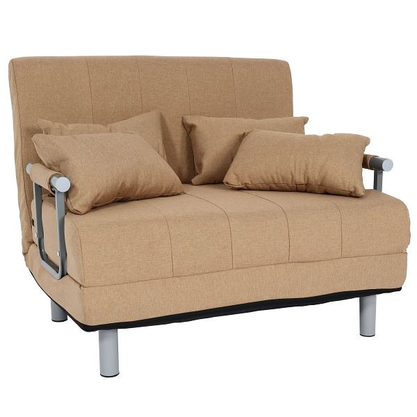 Mendler Schlafsessel HWC-K29, Klappsessel Schlafsofa Gästebett Relaxsessel, Liegefläche 186x97cm Stoff (270g/m²), creme-beige, 89633