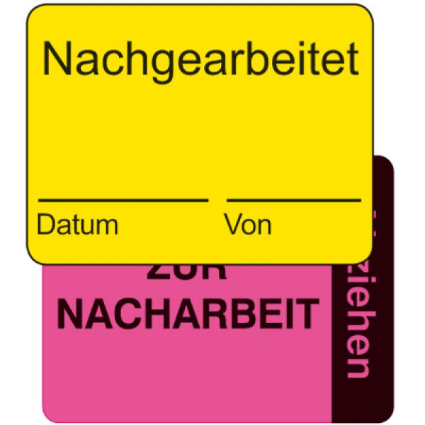 Stein HGS Kennzeichnungsetiketten, zweiteilig, VE: 250 Stück auf Rolle, Zur Nacharbeit / Nachgearbeitet, 32.3518-05